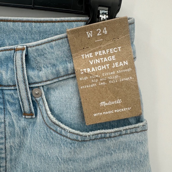 Madewell Women's The Perfect Vintage Straight Jean in Westanna Wash size 24 - Picture 4 of 7